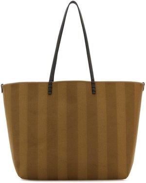 【関税&送料込】Fendi Embroidered Straw Large Roll Shopping Fendi Embroidered Straw Large Roll Shopping Bag in Brown | Lyst