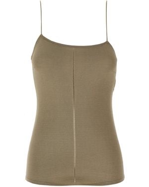 Lemaire Intricate Perforated Viscose Blend Top - Green