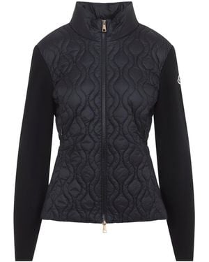 Moncler Quilted Zip-Up Cardigan - Blue