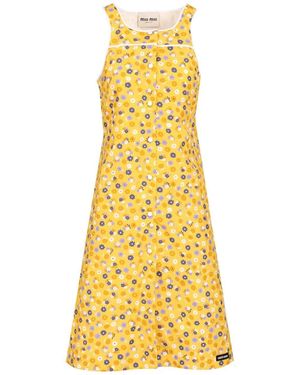 Miu Miu Poplin Dress - Yellow