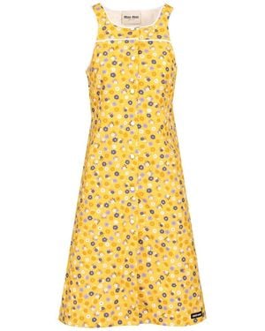 Miu Miu Poplin Dress - Yellow