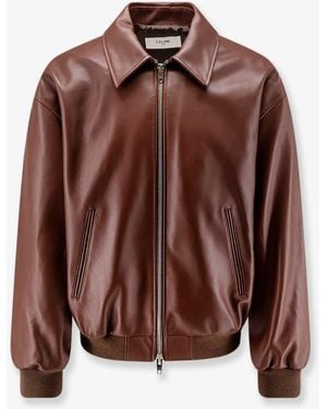 Celine Teddy Leather Jacket - Brown