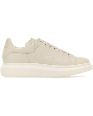 McQueen Ivory Leather Sneakers With Ivory Leather Heel - Multicolor