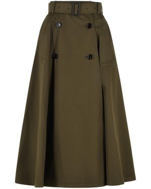 Burberry 'Brenda' Midi Trench Skirt - Green