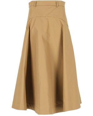Balenciaga Cotton A-Line Skirt - Natural