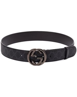 Gucci Belt With 'Interlocking G' Buckle - White