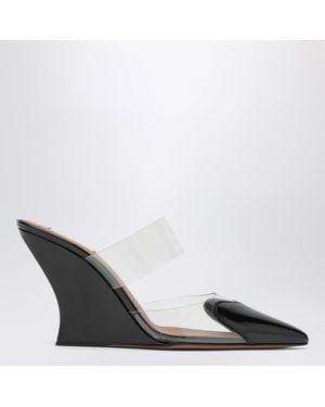 Alaïa Le Cœur Pvc; Leather Wedge Mules - Black