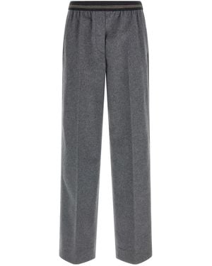 Miu Miu Virgin Wool Casual Pants - Gray