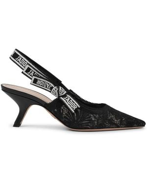 Dior Cotton And Lambskin Logo Flats For - Black