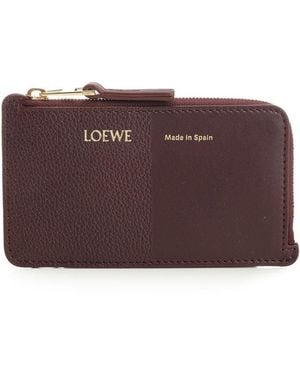 Loewe Card Holder With Coin Pocket - Purple