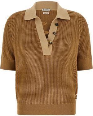 JW Anderson J.W.Anderson Waffle Stitch Polo Shirt - Brown