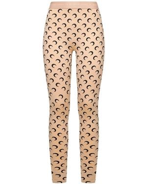 Marine Serre Crescent Moon Lycra Leggings - Metallic