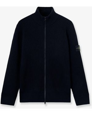 Stone Island Virgin Wool Cardigan - Blue