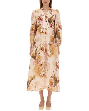 Zimmermann Floral Print Maxi Dress - Natural