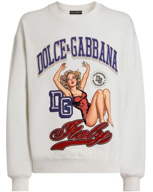 Dolce & Gabbana amore ロゴ スウェットシャツ クリーム $_57.JPG