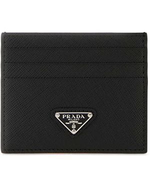Prada Leather Card Holder - Black