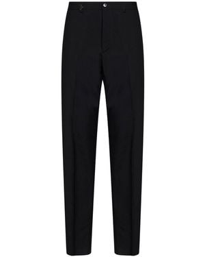 Prada Abbigliamento Mohair-Wool Pants With Triangle Logo - Black
