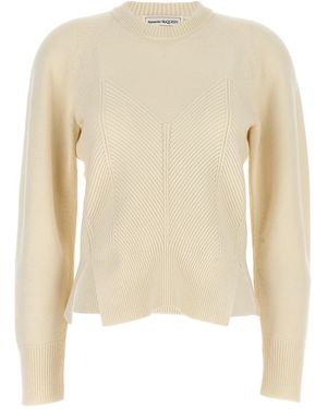McQueen Mcqueen 'Chevron Corset' Sweater - Natural