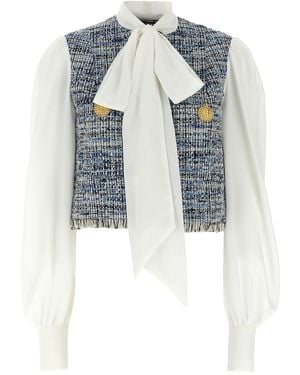 Balmain Tweed Shirt - Blue