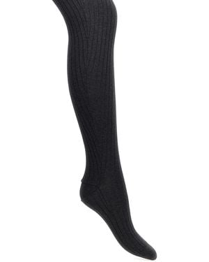Prada Ribbed Tights - Black