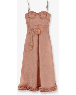 Zimmermann Dress Luna Linen-Silk - Pink