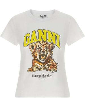 Ganni 'Tiger' T-Shirt - White