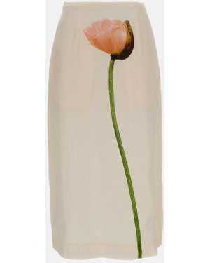 Simone Rocha Poppy Motif Pencil Skirt - Natural