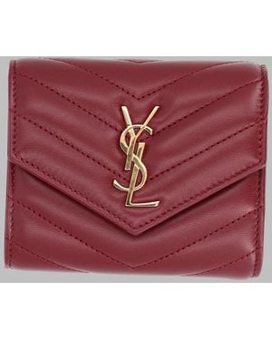 Saint Laurent Multi-Fold Mini Wallet - Red
