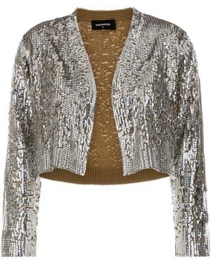 DSquared² Dsquared Embellished Wool Cardigan - Black