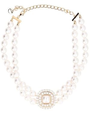 Self-Portrait Pearl Choker Necklace - White
