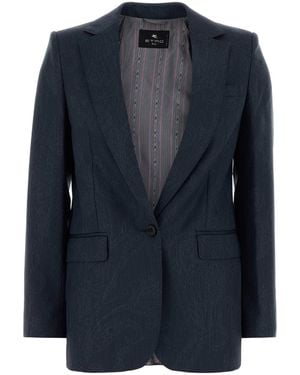 Etro Wool Blazer - Blue