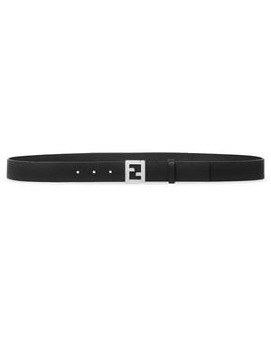 Fendi Leather Ff Belt - White