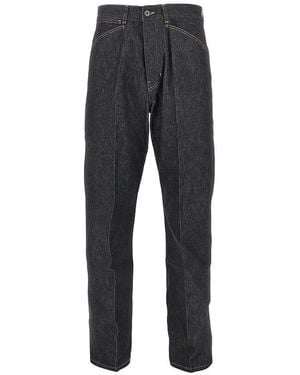 Lemaire Straight Leg Denim Pants - Black