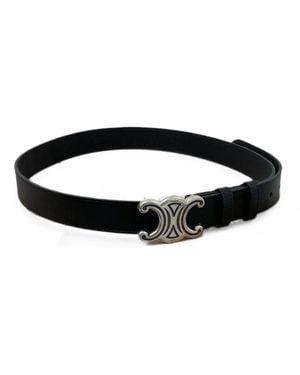 Celine Triomphe Leather Belt - Black