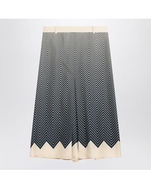 Valentino Ivory Silk Skirt - Gray