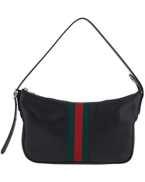 Gucci 'Lunetta' Handbag With Adjustable And Removable Shoulder Strap And Web Stripe On The Front - White