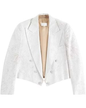 Maison Margiela Cropped Wool Blazer - White