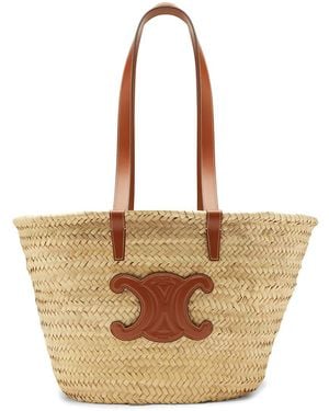 Celine Panier Medium Rafia Tote Bag - Natural