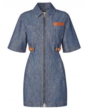 Fendi 'Chambray' Denim Dress - Blue