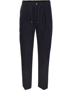 Herno Pure Cotton Resort Cargo Pants - Blue