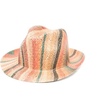 Paul Smith Swirl Stripes Fedora Hat - Pink