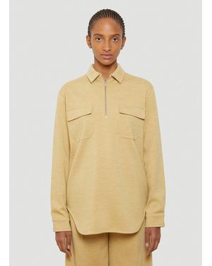 Jil Sander Half-Zip Shirt - Natural