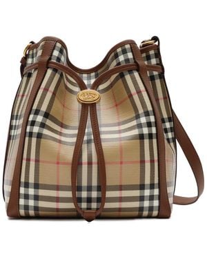 Burberry Small Check Bucket Bag - Brown