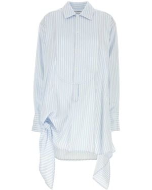 JW Anderson Jw Anderson Embroidered Cotton Shirt Dress - White