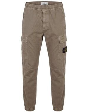 Stone Island Vintage-Effect Stretch Pants - Gray
