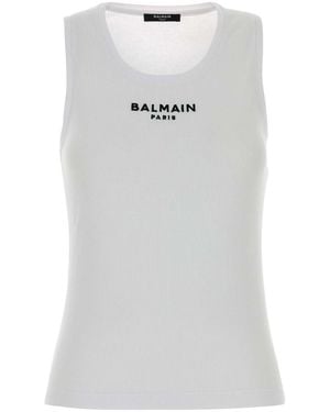 Balmain Cotton Tank Top - White