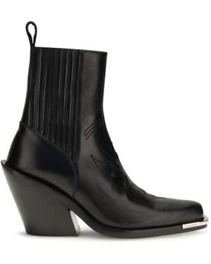 Rabanne Rabanne Leather Cowboy Ankle Boots - Black