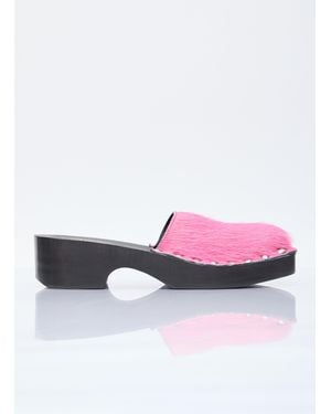 Acne Studios Hairy Wood Clogs - Pink