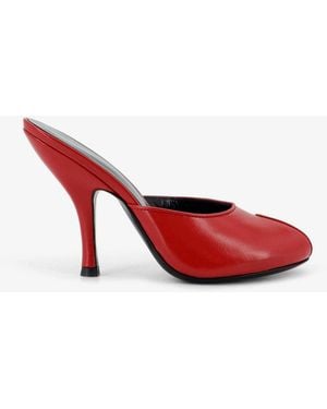 Jude Leather Date Mule Sandals - Red