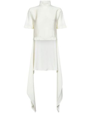 Alaïa Cream Cady Asymmetric Top - White
